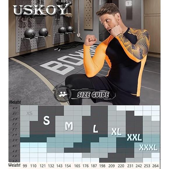 New USKOY Sz Large Swim Moisture Wiking Base Layer Shirt with SPF and rashgaurd - Picture 4 of 5